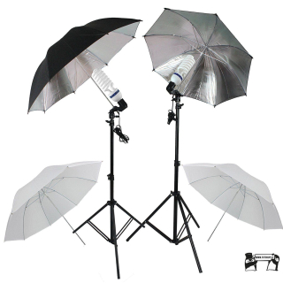 2x Deštníková světla E27 300W , 84cm, kompletní set