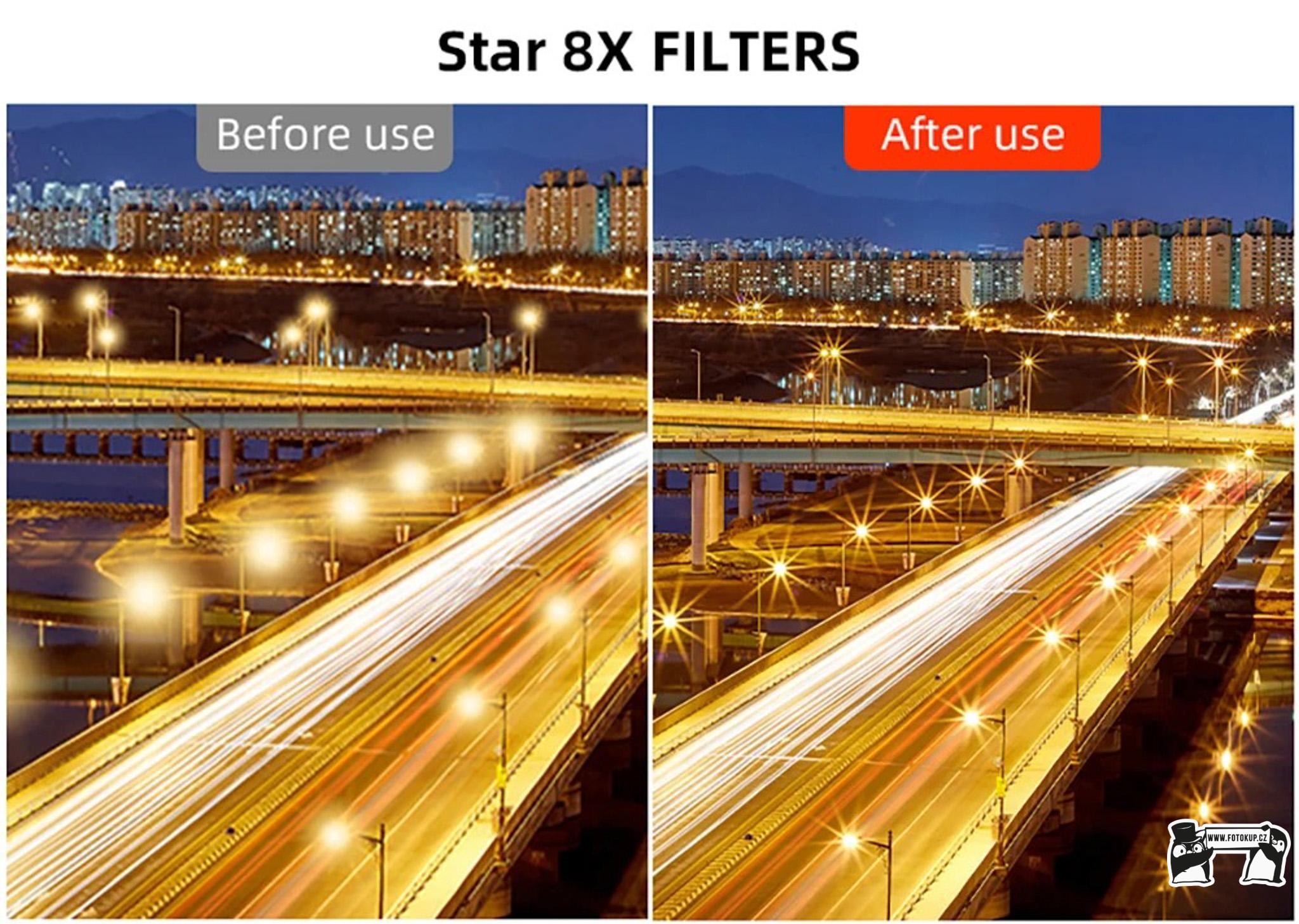 Fotografický filtr Star 8x  77mm – Hvězdičkový efekt pro noční focení