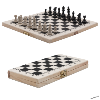 Šachy 21x21cm dřevěné v boxu