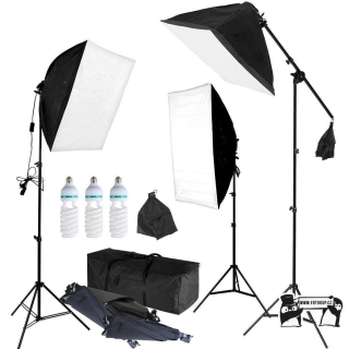 3x SoftBox Rameno s paticí pro E27, 50x70cm, kompletní set